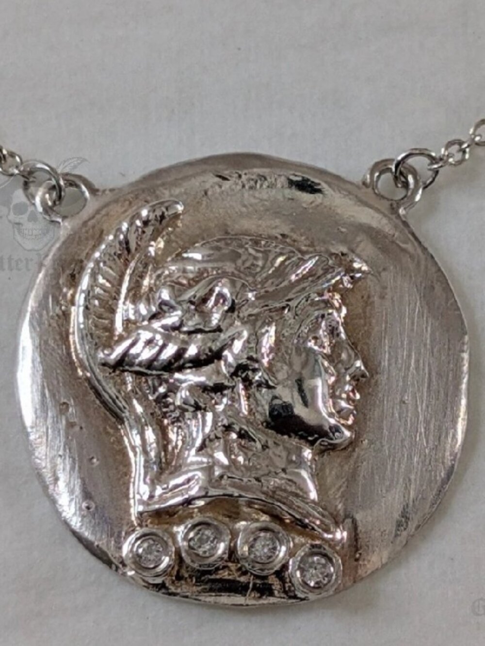 Tracee Nichols The Roman Silver Token Necklace with Diamonds $525